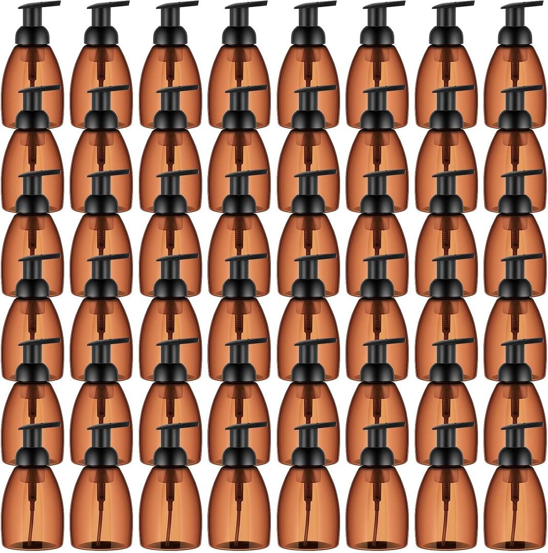 Nuenen 48 Pcs Foaming Soap Dispenser Pump Bottles,8oz Plastic, Amber