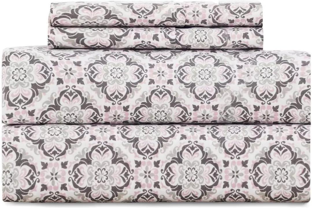 Flower Bed Sheets King Size,Deep Pocket King Sheet Sets Floral,Microfiber King Sheets Set Deep Pocket,Breathable & Cooling,Easy-Fit Soft,Boho Floral