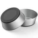 WROSWT 304 Stainless Steel Dog Bowls Set of 2, Anti Rust Metal & Non Slip Rubber Base, Heavy Duty Large Feeding Dishes, Food Grade BPA Free, Food and Water Bowl for Medium Dogs (48oz, 6cup)