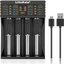 LiitoKala Lii-402 18650 Battery Charger,Smart Universal Charger LED Display for Rechargeable Batteries Ni-MH Ni-Cd AA AAA Li-ion IMR 18650 26650 18350 10440 14500 16340 26650 21700 RCR123A (Lii-402)