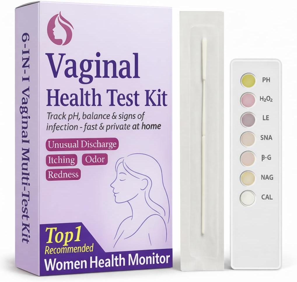 6-in-1 Vaginal Health Test Kit for Women  pH & Balance Awareness, Easy at-Home Self-Check for Intimate Wellness  Quick & Reliable Daily Care Solution
