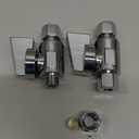 2 Pack Premium Brass 1/4" Compression x 1/4" Compression Angle Valve Quarter Turn Water Straight Angle Valve