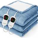 Amazon.com: Homemate Heated Electric Blanket Queen Size - 84"x90" Heating Bed Blanket Throw with 10 Heating Levels 8 Hours Auto Off Fast Heating Over-Heat Protection Ultra Soft Flannel ETL Certified, Blue : Home & Kitchen