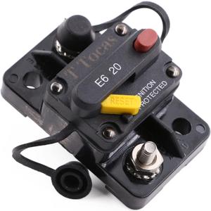 E69 20A Amp Manual Reset Circuit Breaker 12V-32V DC for Boat RV Motor Solar System Waterproof Switchable | UL Certified