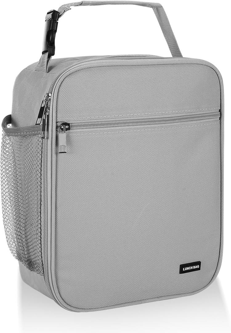 Lunch box Lunch bag for men women Insulated Lunchbox Lunch bags for Work Picnic Travel (Light grey)