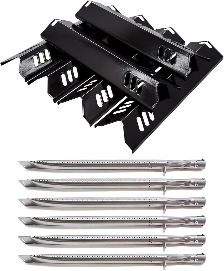 Adviace Grill Replacement Parts for Dyna Glo DGB610SSP DGF600SSP 6 Burner Grill Models, 6 Pack Grill Burners and Heat Tents for Dyna Glo 70-01-608 70-01-179