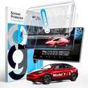 Wigoo Tesla Model Y & Model 3 Screen Protector Matte [No More Glare & Fingerprint] Model Y(2020~2025)/Model 3(2017~2023) Accessories, Tempered Glass Protector with Alignment Kit
