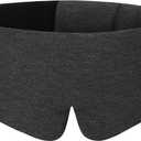 ALASKA BEAR Wraparound Style Organic Cotton Eye Mask with Padded Nose, Big Wide Headband and Large Coverage Ear Muff Sleeping Mask with Bottom Flap for Full Blackout, Dark Grey