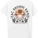 Zac Brown Band Unisex Adult Zac Brown Band Official Merch Bull Logo Tee (Large, White)