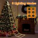 2 x Christmas Ladder Lights with Santa Claus, 248 LED Rope Ladder Light, 8 Lighting Modes & 6H Timer, Waterproof Xmas Decorations Light for Indoor Outdoor, Yard, Porch, Wall, Christmas Tree Decor (Warm White)