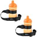 PBnJ Baby SippyPal Sippy Cup Holder Strap Leash Tether (Black 2-Pack)
