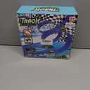 16 Ft Flexible Car Race Track, Flex Ramp with 12 Suction Cups, Compatible with Hot Wheels and Diecast 1/64th Cars, Double Tracks Long Rolls Up Portable Racetrack (Blue)