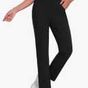 Women's Fleece Lined Pants Stretch Water Resistant Winter Thermal Travel Pants Cold Weather Gear Pockets Work Golf, L