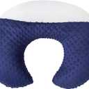 Nursing Pillow and Positioner Breastfeeding and Bottle Feeding, Propping Baby, Tummy Time, Sitting Support for Baby Boys Girls, with Removable dots Cover (Estate Blue) (22 X 17.7 X 5.9 Inch)