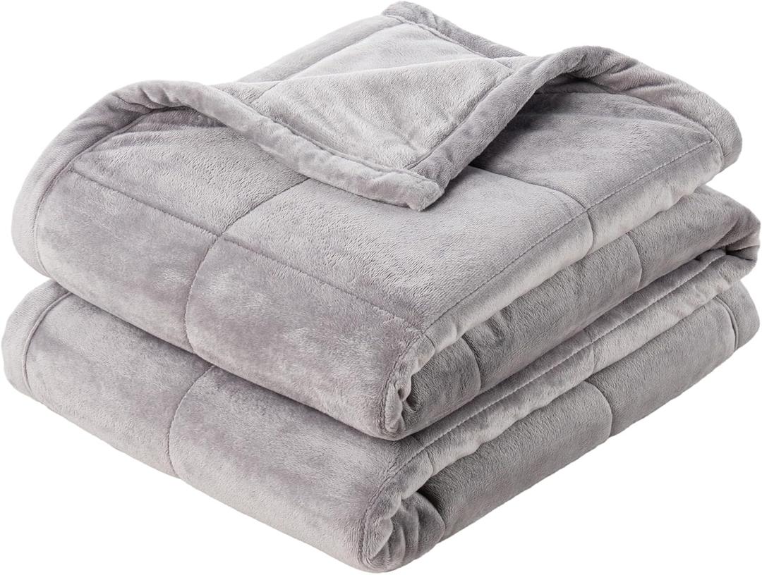 Berkshire Blanket Suedemink & Loftmink Quilted Blanket, Ultra-Soft Reversible Fleece Blanket, Lightweight & Warm, Ideal for Couch, Sofa & Bed, All-Season Comfort, Chateau Grey, 90 in  90 in (Full/Queen (90 in x 90 in))