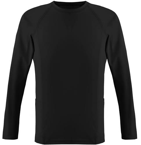 JUMPCCOKO Boys Swim Shirt Rash Guard for Boys UPF 50+ Long Sleeve Girls Kids UV Sun Protection Athletic Fishing Shirt Black, 140, 150