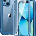 Diaclara Designed for iPhone 13 Case, Full Body Rugged with Built-in Touch Sensitive Anti-Scratch Screen Protector, Soft TPU Bumper Case for iPhone 13 6.1" (Blue and Clear)