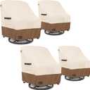 ANartcle Swivel Patio Chair Cover 4 Pack,600D Waterproof Heavy Duty Outdoor Chair Cover(33 W x 35 D x 36 H inches),Patio Furniture Covers,Outdoor Furniture Covers Waterproof,Beige&brown