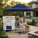 Kingdura 9ft 3-Tier Patio Umbrella, Outdoor Table Umbrella with Easy Crank & Tilt, 8 Reinforced Ribs, UV Protection for Deck, Pool, Market, Backyard (Navy blue)