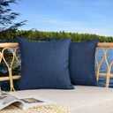 Kevin Textile Pack of 2 Outdoor Waterproof Pillow Covers Throw Pillow Covers Decorative Pillowcases Classic Checkered Pillow Cases for Sofa Couch Patio Garden 24x24 Inch Blue