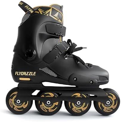 FLYDAZZLE Inline Skates for Men Urban - Freeride Slalom City Street Skating, Hard Boot ABEC-9 Bearing Ankle Support, Bonus Insoles Laces, size 11