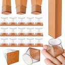 Ansible 24 pcs Square Extra Large Chair Leg Floor Protectors, Furniture Felt Pads Silicone Covers caps for Chairs,Chair Leg Protectors for Hardwood Floors (X-Large fit:1-5/8'' to 1-14/16'')