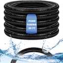 Frienda 50 ft x 1-1/2" ID Pond Pump Tubing Non Kink Water Hose Flexible Corrugated PVC Water Pipe for Garden Pond Waterfall