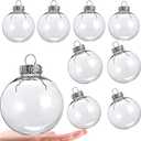 8PCS Hanging Clear Plastic Fillable Ornaments Balls,3.15 Inch DIY Christmas Decorative Ball, Fillable Plastic Decorative Ball for Christmas, Halloween, Birthday, Wedding Decor (80mm)