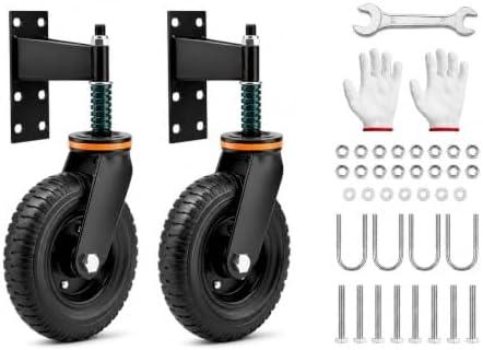 Gate Wheel, Heavy Duty Fence Gate Wheel, Made of Fine Iron SolidRubber, Maximum Weight Capacity -2 Pack