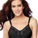 Bali Women's Full-Coverage Underwire Bra, Full-Frame Lifting and Smoothing Underwire Bra (38D, Midnight)