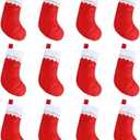 CCINEE 12pcs Red Felt Christmas Stockings 15" Party Favors Stockings for Xmas Decoration