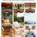LEDIARY 20" Outdoor Ceiling Fans with Light for Patios, IP65 Waterproof Gazebo Fan, Boho Rattan Plug in Ceiling Fan Remote&APP Control, 3CCT Dimmable, 6-Speeds, Caged Fan for Gazebo,Patio,Porch