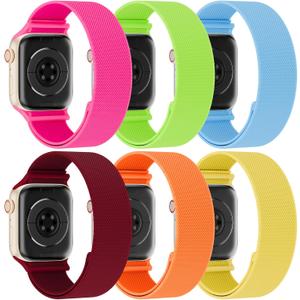 Stretchy Solo Loop Compatible with Apple Watch Band Size: 38/40/41/42mm Women Men, Adjustable Soft Nylon Sport Elastic Strap for iWatch Series 11/10/9/8/SE/7/6/5/4/3 Ultra