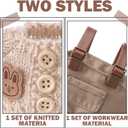 Soulchen 3 Pcs 17cm Clothes Set(No Doll) Hat & Overalls Set Knitted Clear Protective Case for Doll Exquisite Accessories