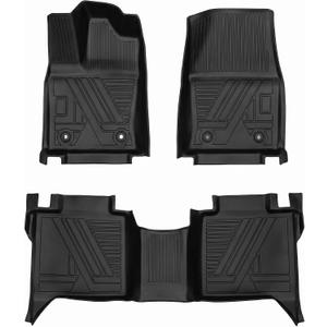 YQ Floor Mats for 2022-2026 Toyota Tundra All Weather TPE Custom Fit 2 Row | CrewMax Cab ONLY, Fits 3rd Gen, SR SR5 TRD Pro Platinum, 3D Laser Scan Custom Fit, Waterproof Non-Slip Truck Liners