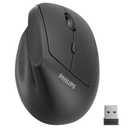 PHILIPS SPK7628 Ergonomic Mouse - Vertical Mouse with 800/1200/1600 Adjustable DPI, 6 Silent Buttons Design for S/M Hands, Auto Power Saving, Light Weight, 2.4GHz Wireless Mouse for Laptop, Desktop,PC