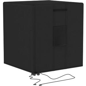 Central Large Air Conditioner Cover for Outside Units, Waterproof & Windproof Outdoor AC Units Cover Black (24"x24"x30" Inch)