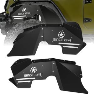 Front Inner Fender Liners for 2007-2018 Jeep Wrangler JK JKU, Carbon Steel
