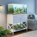 APPOLYN 40-50 Gal Aquarium Stand with Cabinet Storage, White
