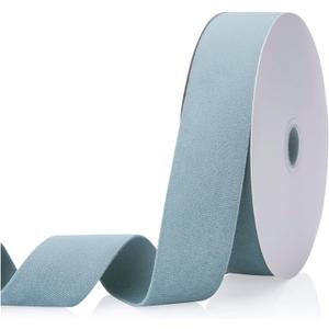 Velvet Ribbon Dusty Blue 1.5 inch, Continuous 20 Yards Double Faced Velvet Ribbon Great for Christmas Tree Ornaments,Gift Wrapping,Bow Making,Wreath Decoration,Wedding,Party,Handmade Crafts