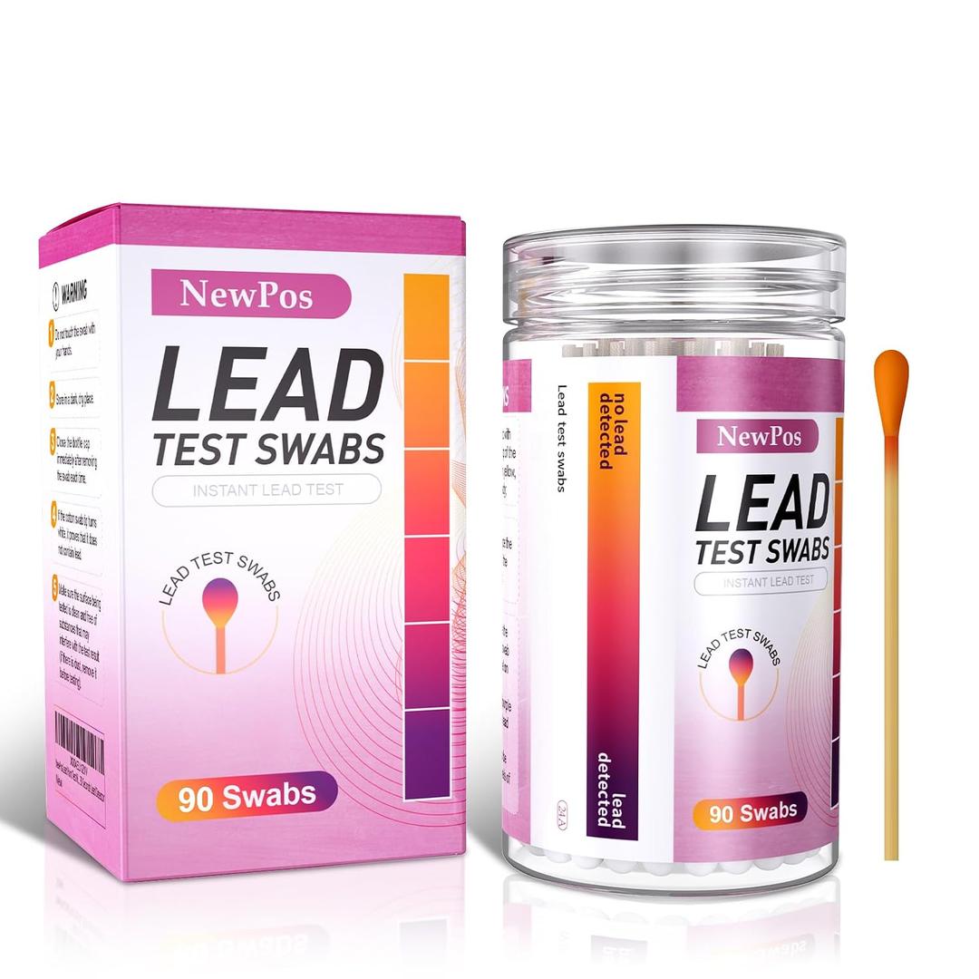 NewPos Lead Test Kit: 90 Swabs Upgraded Formulated Lead Paint Test Kit | Accurately Detector Testing for Dishes Paint Cups Ceramics & All Surfaces Results in 30 Seconds