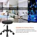 KKTONER Round Rolling Stool Height Adjustable Stool PU Leather Chair with Wheels Salon Spa Drafting stools Small (Black)