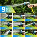 Metal Garden Hose Nozzle, 9 Spray Patterns, Water Hose Nozzle with Labor-saving Buckle & Water Flow Control Knob, for Watering Plants, Washing Cars & Pets
