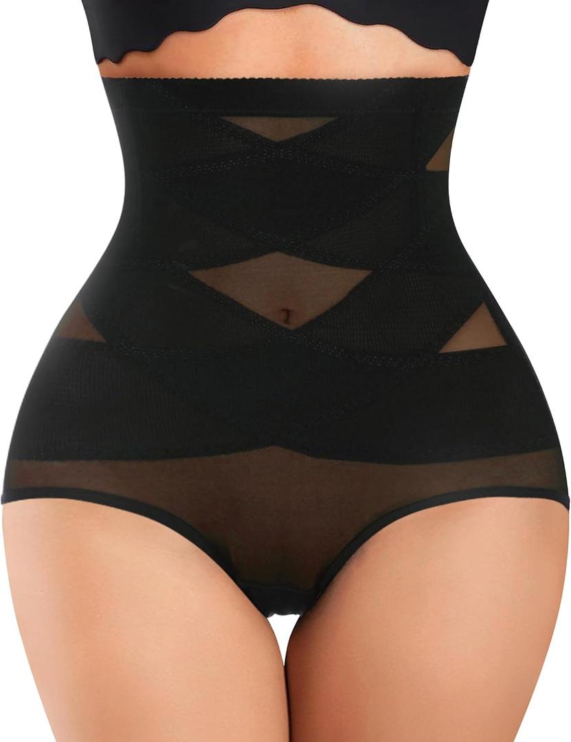 Nebility Women's' Tummy Control High Waist Trainer Body Shaper (Black, M)