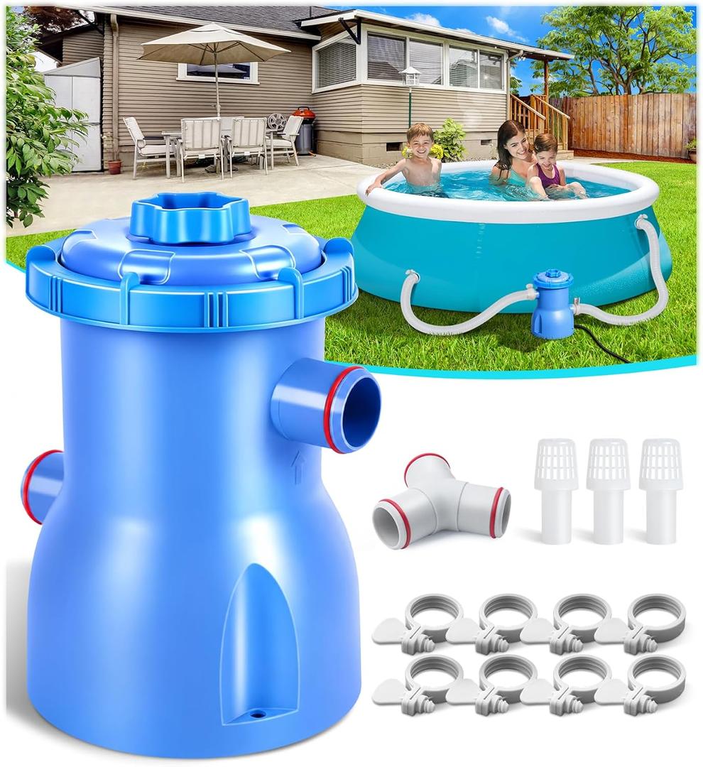 DeeprClean 300GPH Pool Filter Pump for Small Above Ground Pools-Blue