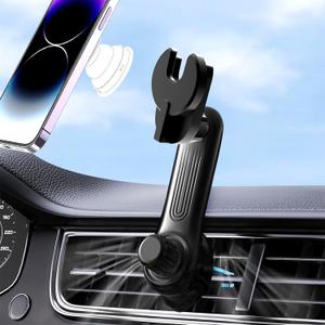 Car Phone Holder for Socket Mount, Air Vent Car Phone Holder for Pop Grip [Never Blocking] AC Vent Clip Phone Mount 360 Adjustable Works with Popsocket Car Mount for iPhone Samsung All Smartphones