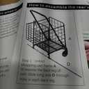 BIEAMA Folding Shopping Cart, Grocery Cart, 200 Lb Capacity, Utility Cart with 360° Rolling Swivel Wheels, Medium & Extra Basket