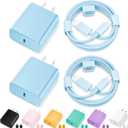 iPhone Charger Fast Charging,[MFi Certified] 2Pack 20W Type C Fast Charger Block with [10FT&6FT] USB C to Lightning Cable Compatible for iPhone 14/13/12/11 Pro Max/Xs Max/XR/X,iPad (Blue)