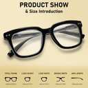 6 Pack Fashion Reading Glasses for Women Men Blue Light Blocking Oversized Square Readers with Spring Hinge