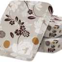 SearchI 3PC Printed Sofa Couch Cushion Covers Replacement Chair Cushion Slipcovers Stretch Sofa Seat Cover Furniture Protector Sofa Slipcover Soft with Elastic Bottom(3PC, Brown Flower)
